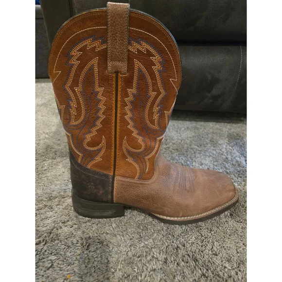 Ariat Steadfast Performance Western Boots Brown & Blue Cowboy Boots Size 10.5 - Picture 9 of 16